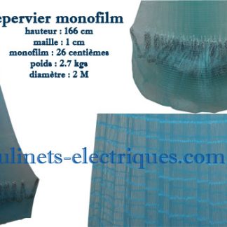 Filet épervier nylon monofilm bleu